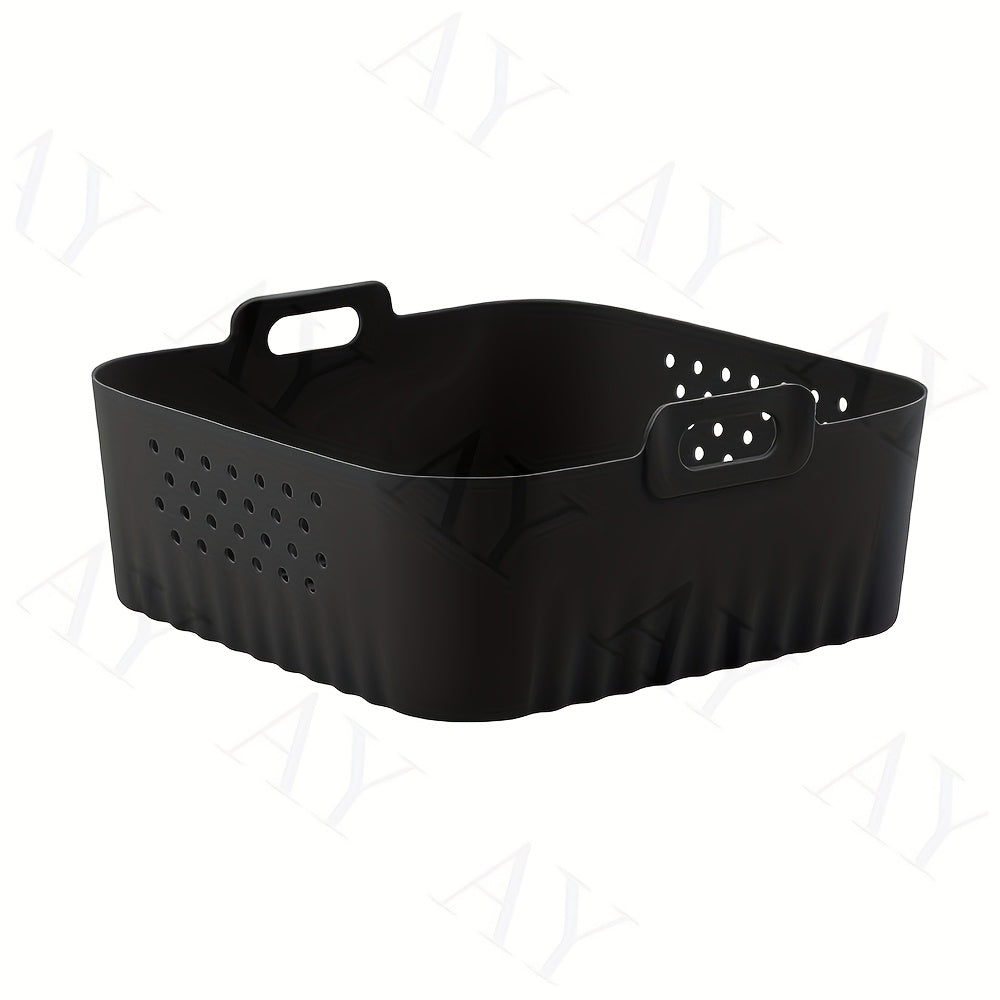 22.5cm Línea de Aire Reutilizable de Silicona para Freidora - Antiadherente, Bandeja de Hornear Fácil de Limpiar con Agujeros de Ventilación para Horno y Freidora, Perfecta para Cocinar Pollo y Papas Fritas, Línea de Freidora con Ventilación | Bandeja de