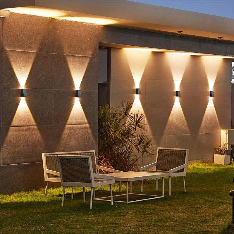 Luz solar LED, lámpara de pared para exteriores, luz de control ascendente y descendente para vallas, jardines, calles, balcones, patios, garajes, decoración de pasillos