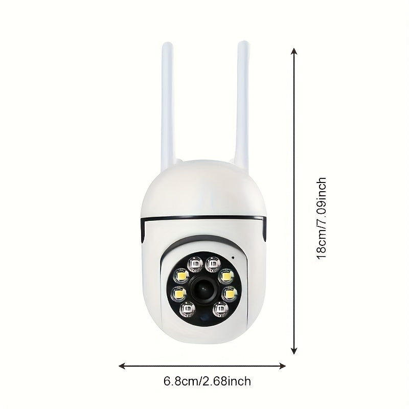 Camara de vigilancia inteligente inalámbrica Wi-Fi con rotación 360° (horizontal/vertical/zoom), visión nocturna en color, audio bidireccional y seguimiento de movimiento, resolución Full HD 1080P, regalo de Navidad (tarjeta SD no incluida, se vende por