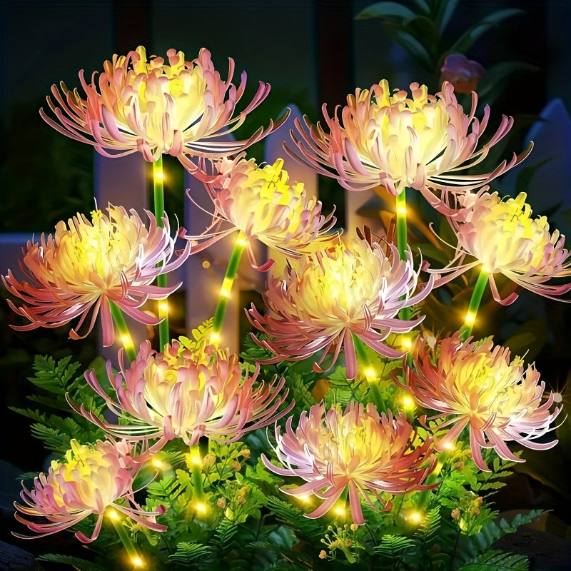 Luces Solares de Jardín con Flores y Tallos Luminosos, Panel Solar Mejorado, Faroles Decorativos para Exteriores, Iluminación de Callejón de Alta Calidad, Regalo Perfecto para Mamá, Estructura de Plástico Duradero, Instalación Semi-Enterrada, Control por