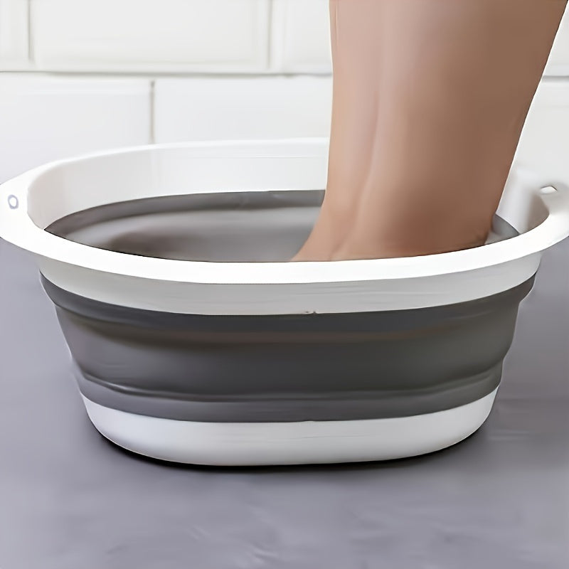 Baño Portátil Plegable para Lavandería - Cubo de Plástico Resistente y Compacto, Diseño Ahorrador de Espacio para Apartamentos, Caravanas, Camping y Viajes - Sin Necesidad de Electricidad, Fácil Limpieza, Ideal para Baños de Pie, Uñas y Manos - Perfecto