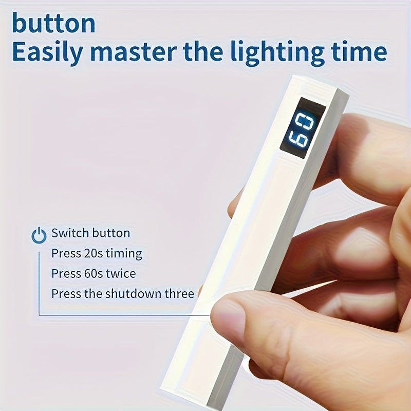 Linterna de Curado para Esmalte en Gel Mini Portátil con Pantalla Digital - Inalámbrica, Rápida y Compacta, Fácil de Transportar, Ideal para Salones de Manicura en Casa o Viajes, Regalo de Alta Calidad