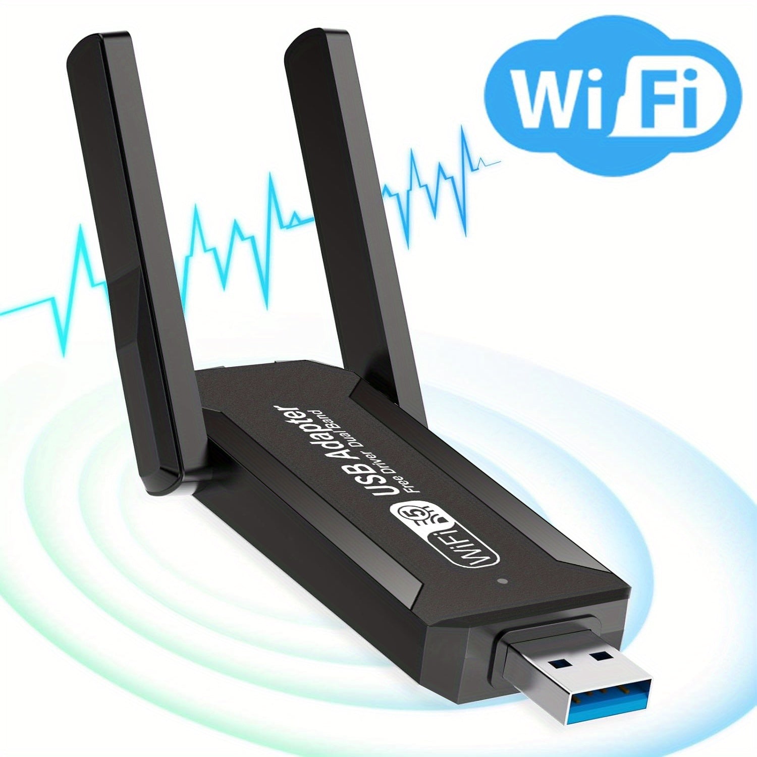 Adaptador WiFi inalámbrico Momotor-600Mbps USB - Tarjeta de red WiFi portátil, adaptador de red inalámbrico sin controlador, compatible con escritorio, portátil y tableta - Solución WiFi5 fácil de conectar y reproducir