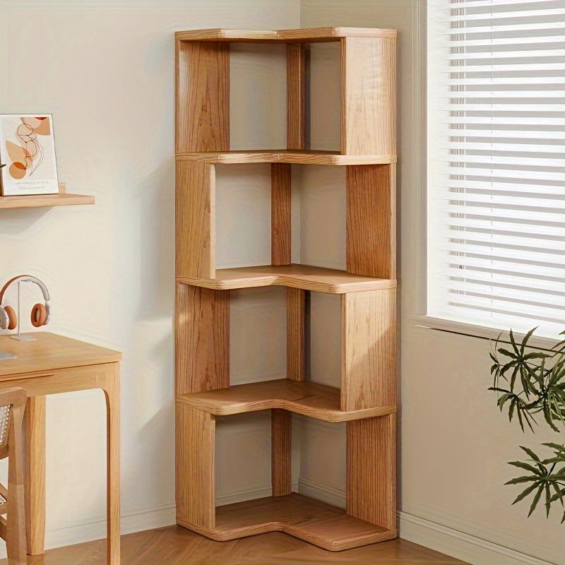 Armario de Esquina Multifuncional de Madera - Estantería Vertical Ahorradora de Espacio, Fácil Montaje, Ideal para Sala, Dormitorio y Oficina, Organizador Minimalista con Estantes Robustos, Solución de Almacenamiento para el Hogar