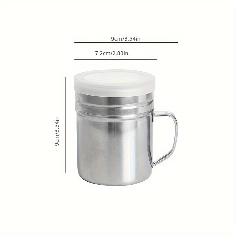 Tarro de Condimentos de Acero Inoxidable con Asa - Contenedor Duradero para Especias de BBQ, Recipiente para Polvo de Pimienta y Sésamo con Tapa, Ideal para Uso en Casa, Restaurante, Café, Contenedor de Especias para BBQ|Utensilios de Cocina Modernos|Dis