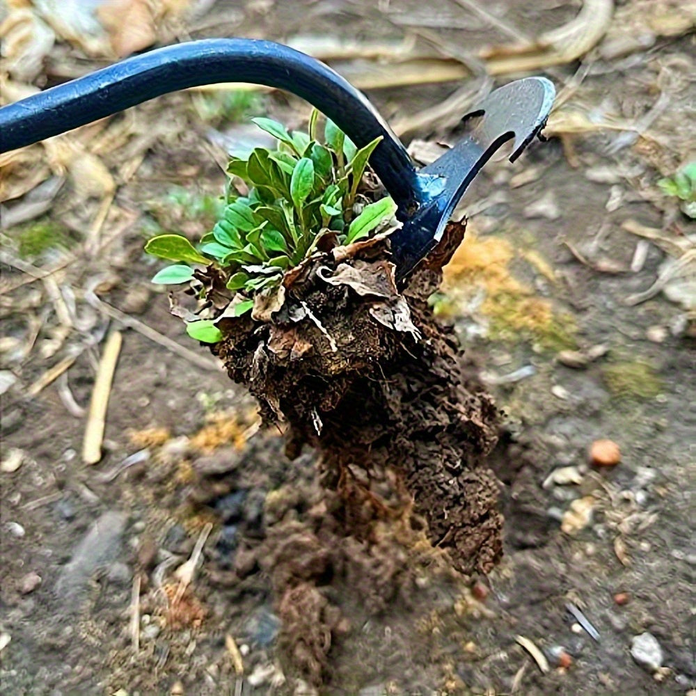 Arrancador de Malezas de Acero de Manganeso Premium - Doble Propósito, Diseño de 4 Dientes para Desbrozar y Jardinería Fácil, Mango Largo Ergonómico, Opciones de 30.0cm / 50.01cm