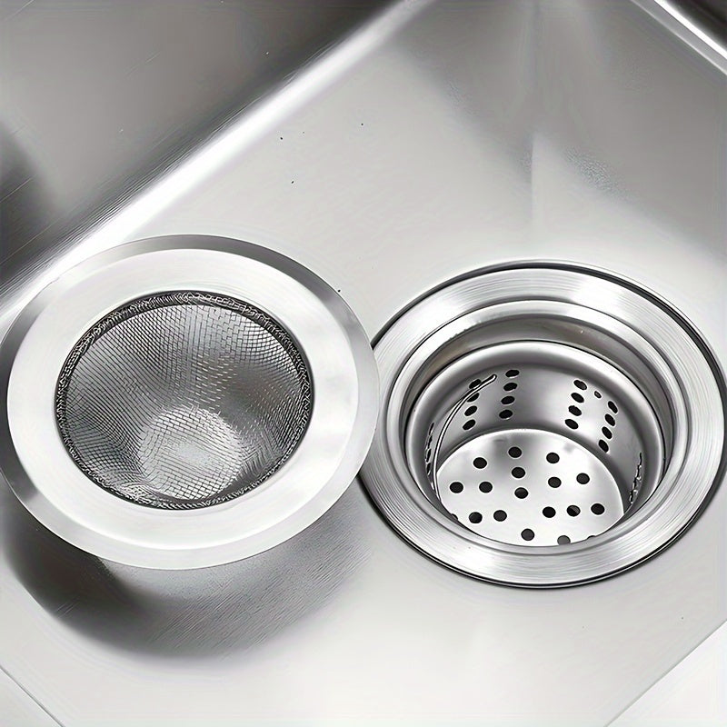 3 piezas de colador de acero inoxidable de alta calidad: Ideal para uso en cocina y baño, evitando eficazmente los atascos y protegiendo su infraestructura de plomería