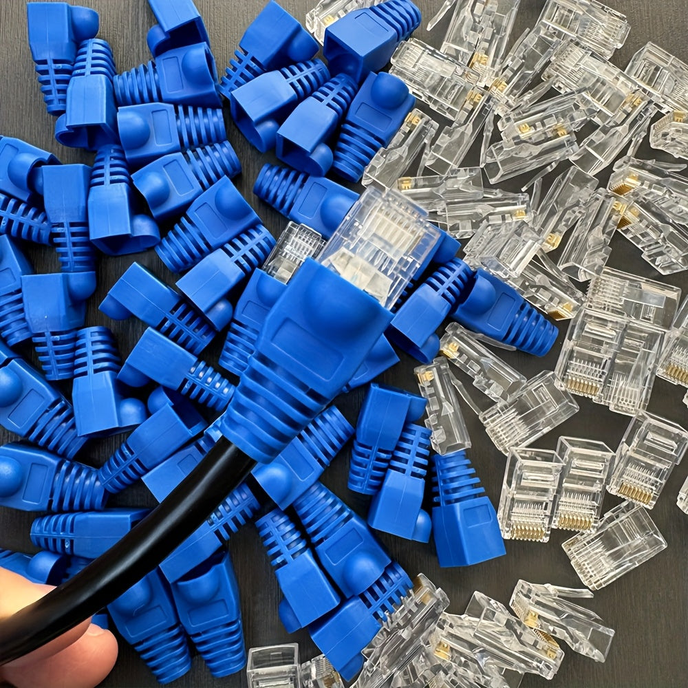 Paquete de Valor 10pcs/30pcs Conectores RJ45 UTP CAT6 CAT5E CAT7 Conector de Red Sin Blindaje, Fundas Protectoras de Conector de Cabeza de Cristal RJ45, Enchufe Modular de Pasaje 8P8C, Conectores Lan de Crimpado