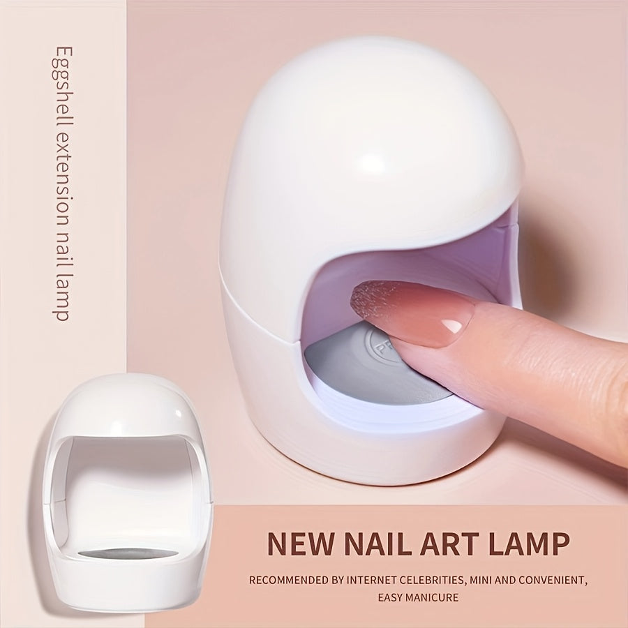 Mini Lámpara en Forma de Q para Uñas, Secador LED Rápido para Gel DIY en Casa, Alimentación USB, Color Cáscara Blanca, Portátil