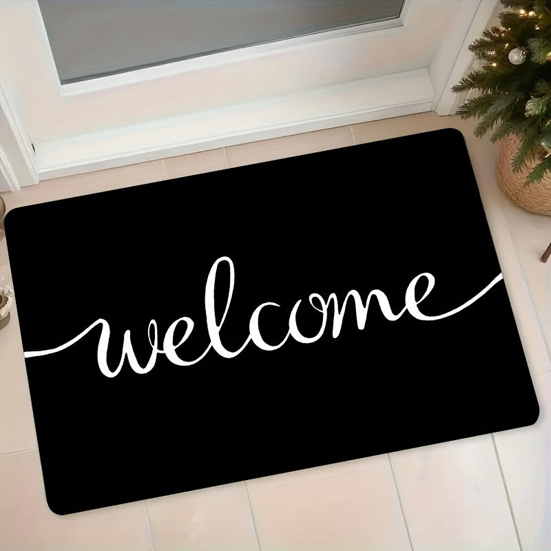 1 pieza de alfombrilla de bienvenida - Antideslizante, resistente al desgaste, fácil de limpiar, alfombrilla rectangular para interiores y exteriores, entrada, patio, áreas de alta circulación, lavable en máquina, alfombrilla de bienvenida para interiore