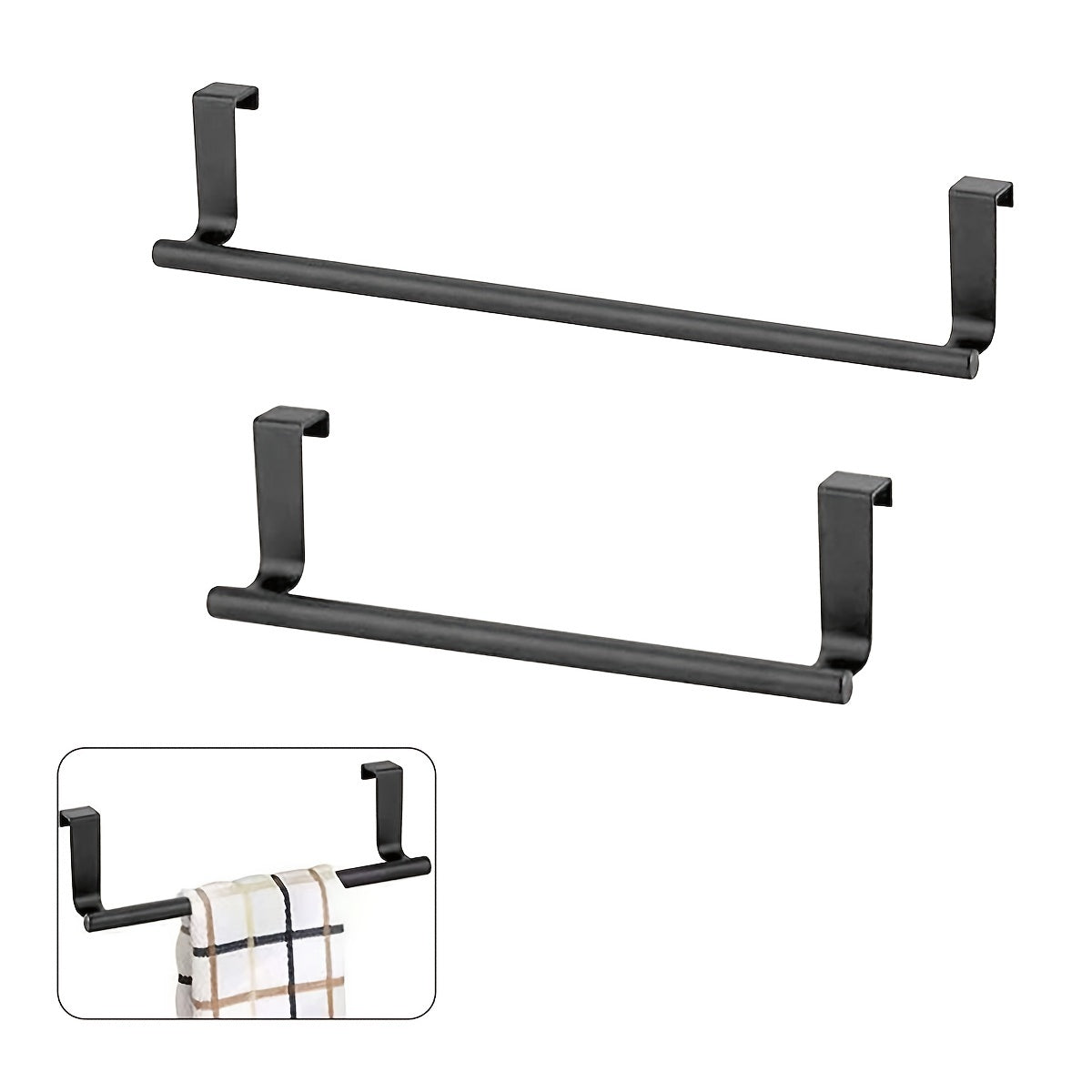 1 pza. Barral de acero inoxidable para toalla, toallero colgante para puerta de baño, accesorios para baño, colgador de paños sin perforaciones para la puerta del gabinete, barra para toalla individual en la parte posterior de la puerta del armario