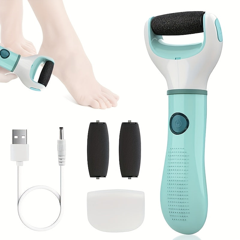 Amoladora eléctrica recargable USB, dispositivo de eliminación y protección para pies en color beige claro, máquina de belleza para el hogar