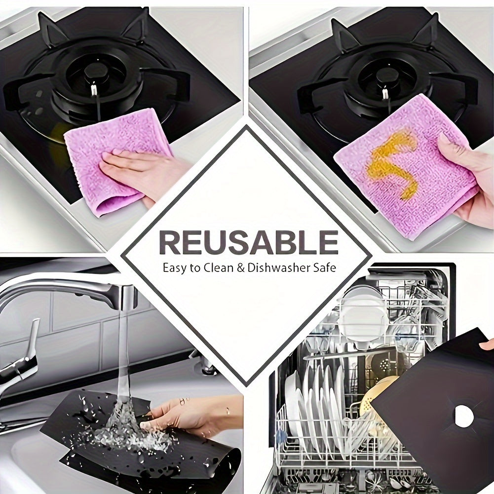 4pcs/1pc Cubierta De Quemador De Estufa Reutilizable De Cocina, Cubierta Protectora De Superficie De Estufa De Protección, Para Accesorios De Herramientas De Limpieza De Cocina