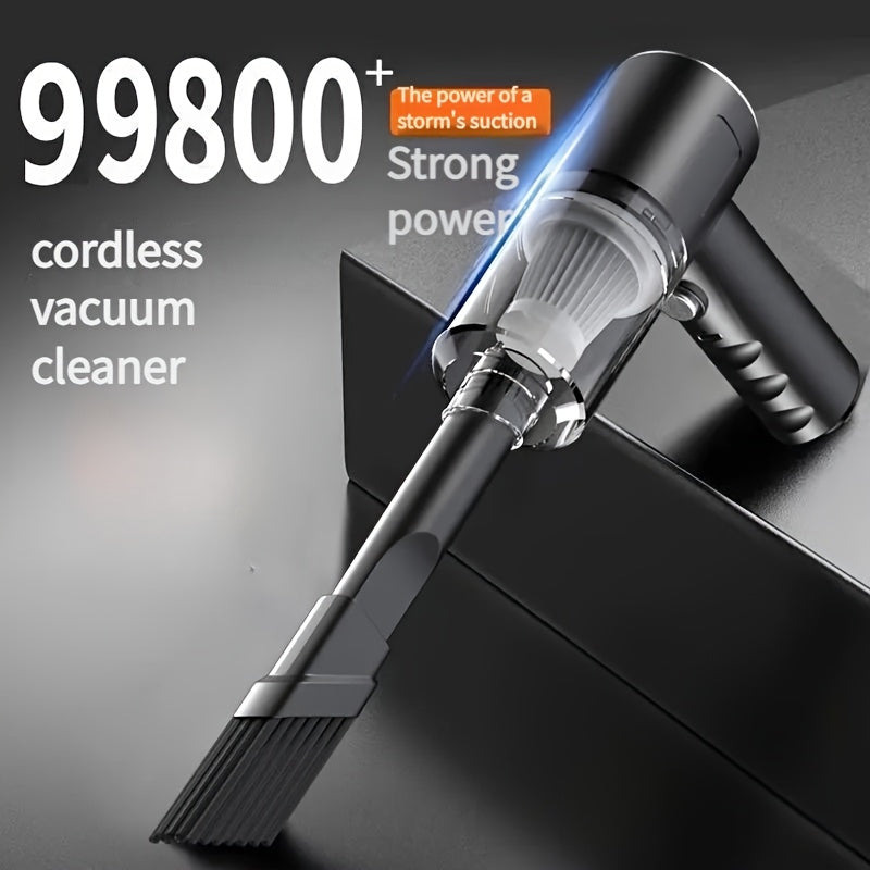 1pc Versión mejorada, aspiradora portátil inalámbrica de mano con succión ciclónica. Aspiradora recargable potente para coche/oficina/hogar