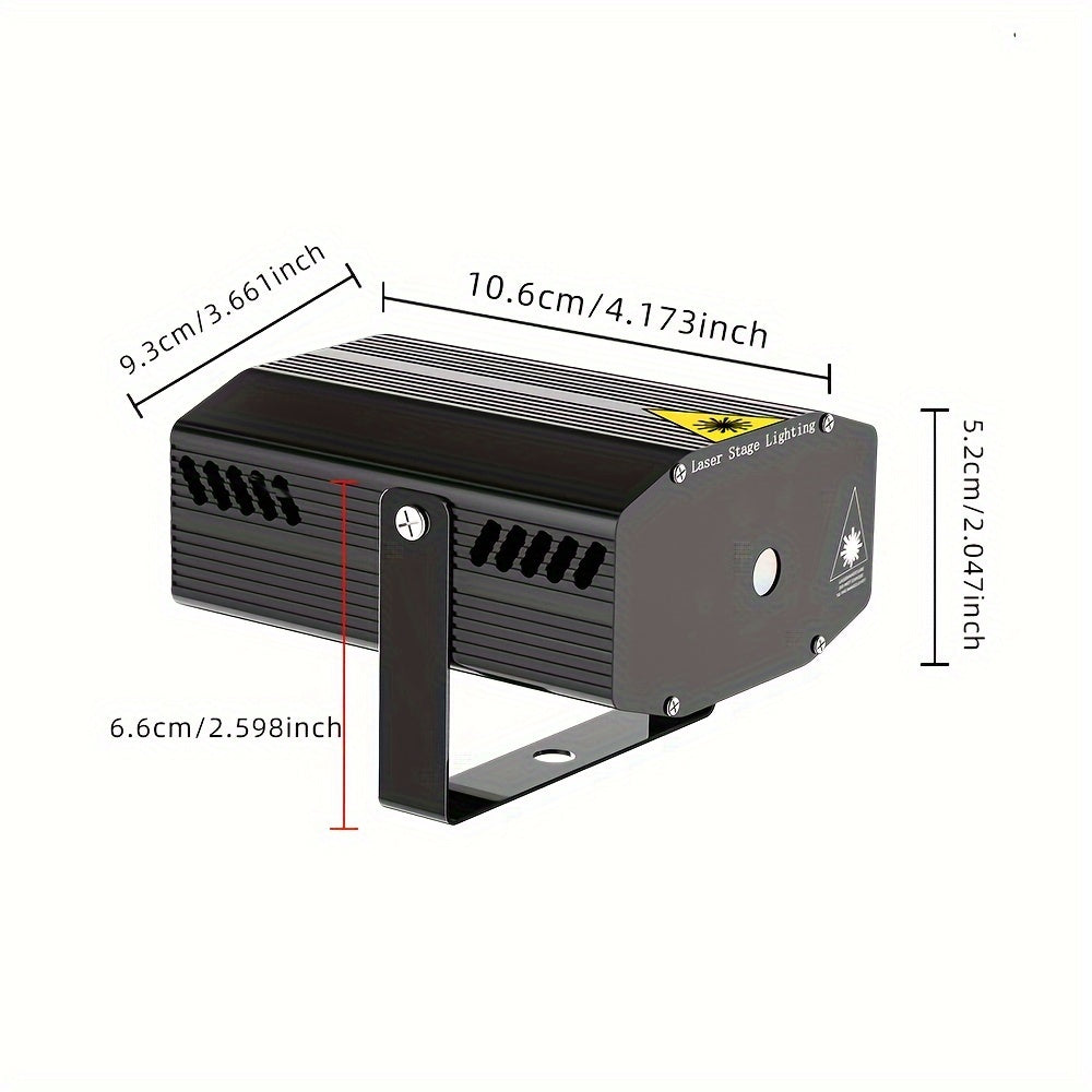Proyector de luces LED portátil YIIXUYO - Mini luz láser con haces de colores cambiantes, cabezal ajustable y control remoto, ideal para discotecas, entretenimiento familiar, salones de baile y presentaciones en escenario, luz decorativa para bares | Pro