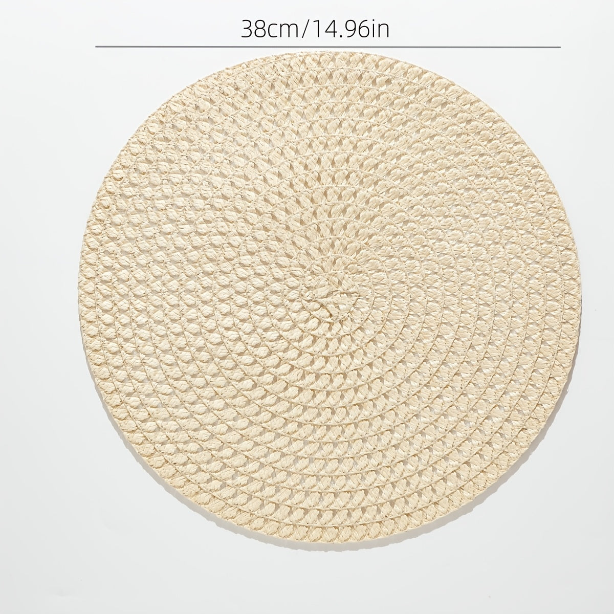 2/4/6 piezas Juego de manteles individuales de lino, tapetes de mesa tejidos redondos, 100% lino resistente al calor, decoración de comedor lavable, patrón a cuadros para uso doméstico y de cocina