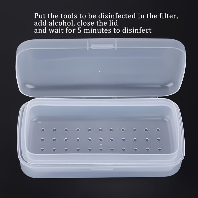 Bandeja de esterilización de acrílico para cuidado de uñas - Caja de almacenamiento transparente con tapa, ideal para desinfectar y limpiar herramientas y equipos de salón de uñas, equipos de salón de uñas|Diseño minimalista|Construcción de acrílico, sum