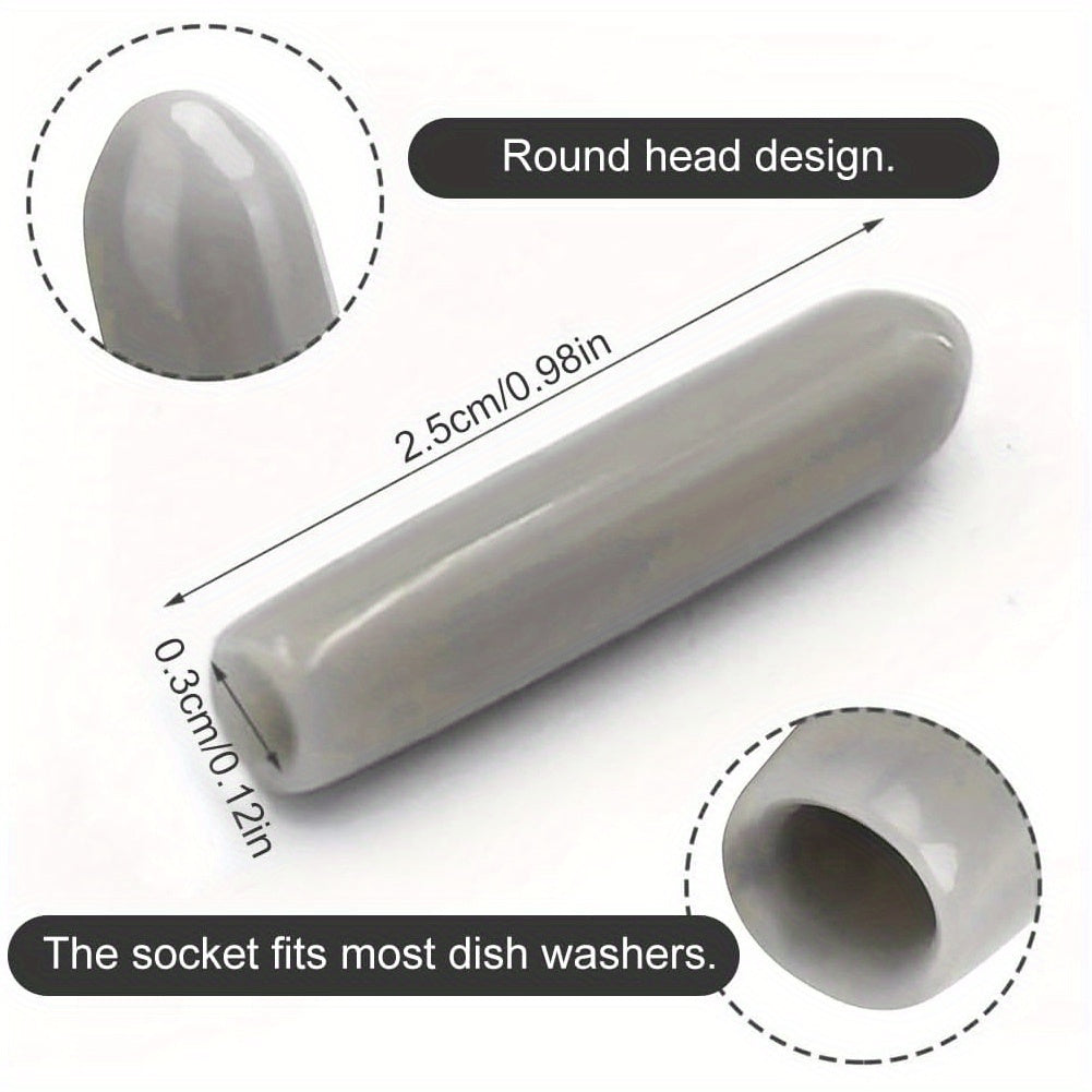 100/200 piezas de cubiertas flexibles para la parte superior de los ganchos de lavavajillas - Tapas redondas para organizar estantes, protectores de hilo de alambre, de 0,59/0,98 pulgadas de largo, blancas, accesorios para lavavajillas, organización de c