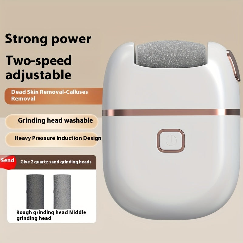 Modelo de carga USB, limpiador de pies con 6 cabezas de repuesto, tres molinillos, ajustes de velocidad de 2, rápida eliminación de cera vieja, un gran regalo para familiares y amigos.