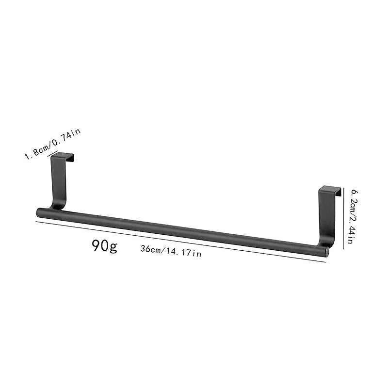 1 pza. Barral de acero inoxidable para toalla, toallero colgante para puerta de baño, accesorios para baño, colgador de paños sin perforaciones para la puerta del gabinete, barra para toalla individual en la parte posterior de la puerta del armario