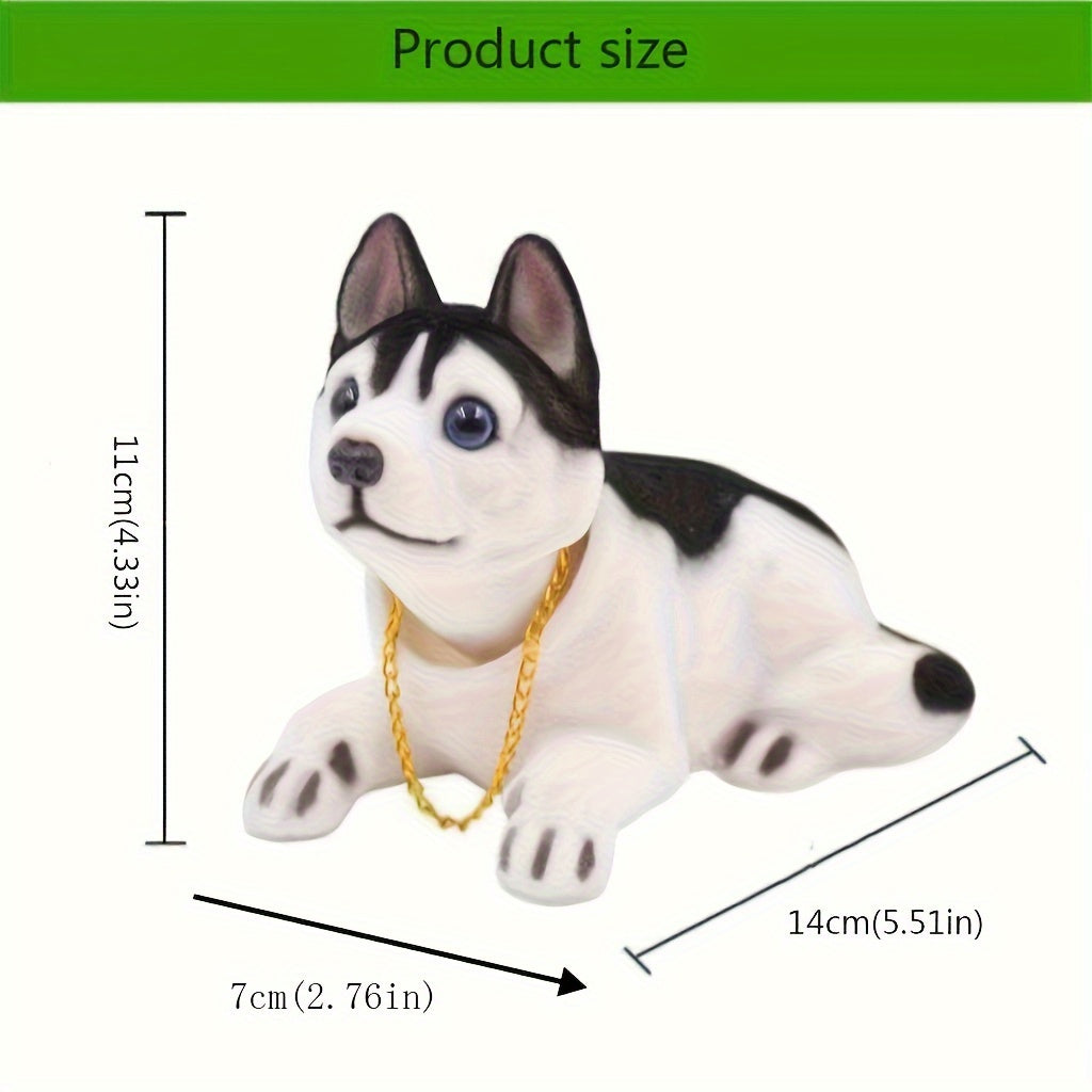 Adorno para Tablero de Coche - Perrito Bobblehead Lindo, Figura Creativa de Resina para Accesorios del Interior del Vehículo