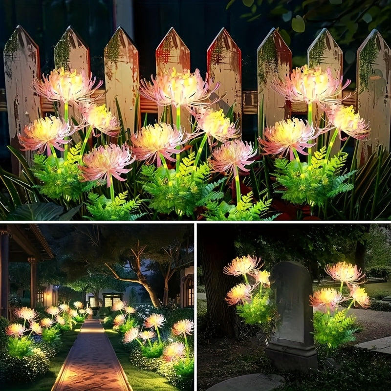 Luces Solares de Jardín con Flores y Tallos Luminosos, Panel Solar Mejorado, Faroles Decorativos para Exteriores, Iluminación de Callejón de Alta Calidad, Regalo Perfecto para Mamá, Estructura de Plástico Duradero, Instalación Semi-Enterrada, Control por