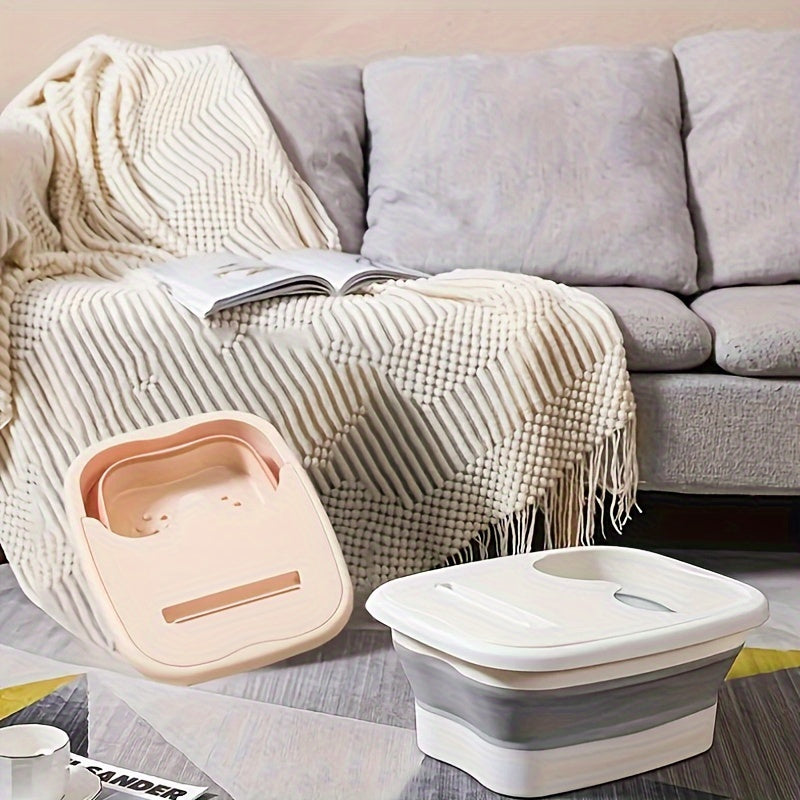 Bañera Plegable Portátil para Pies con Función de Masaje - Diseño Espacioso y Ahorrador, Colgable Sin Necesidad de Electricidad para Hogar y Dormitorio - Accesorio de Baño, Herramienta de Cuidado de Pies, Material No Tóxico, Diseño Divertido de Oso