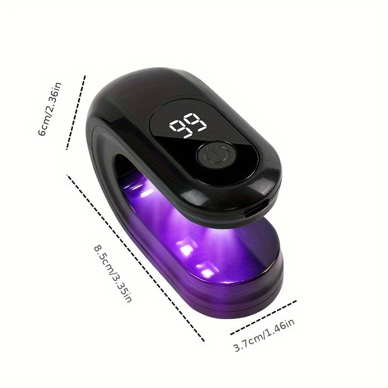 Linterna Portátil para Uñas con Temporizador Digital - Lámpara de Secado Rápido USB, Pantalla LCD, Endurecimiento Rápido para Esmalte en Gel - Secador de Uñas Alimentado por USB para Hogar y Salón, Batería de Litio Duradera - Ideal para Manicuras y Pedic