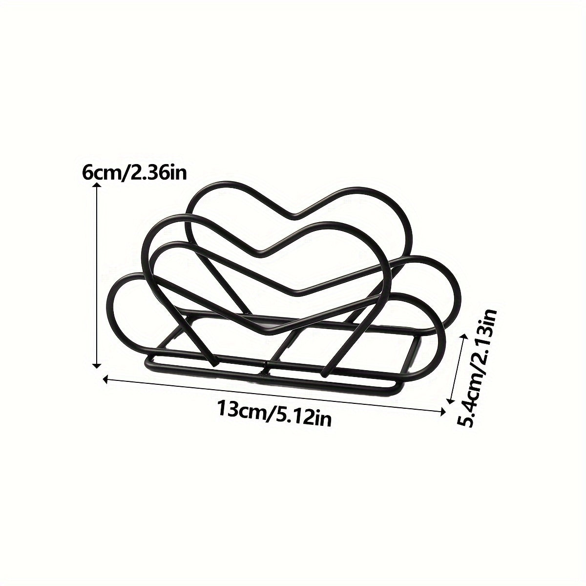 1pc Soporte para Servilletas de Hierro Fundido - Diseño de Corte en Forma de Corazón y Círculo, Organizador de Mesa Dorado/ para Hogar, Restaurante, Cafetería - Decoración Elegante para Fiestas (Hanukkah, Pascua, Acción de Gracias, Ramadán), Accesorio de