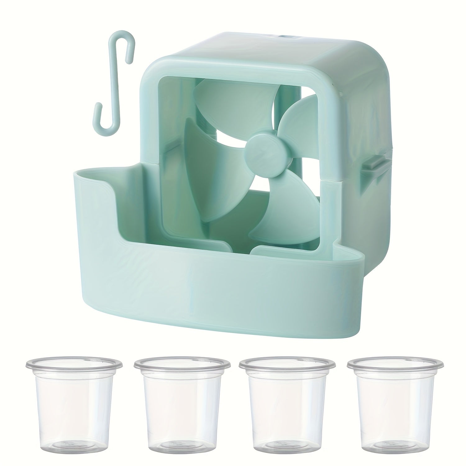 Ventilador portátil de clip, 1 unidad - Sin necesidad de taladro, diseño duradero de plástico con tecnología de aire frío para enfriamiento instantáneo, solución compacta y manos libres para el hogar, oficina o uso al aire libre, esencial para el verano,