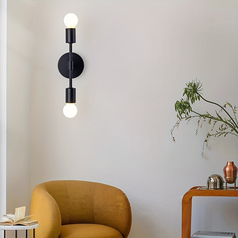 1 lámpara de pared moderna minimalista con doble luz, base E27 para bombilla, iluminación para sala, pasillo o dormitorio (sin bombilla)