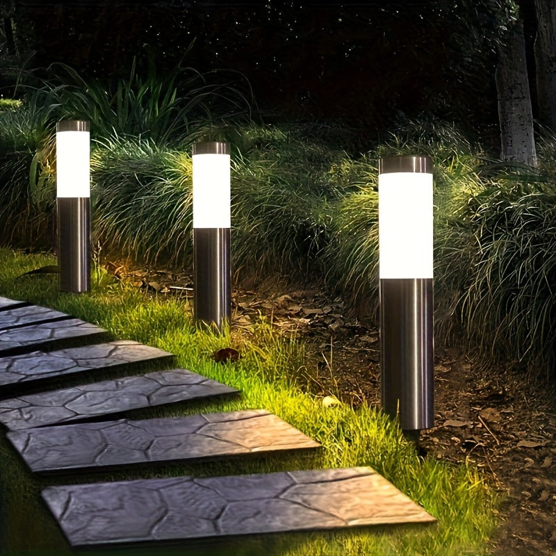 Conjunto de 2 Luces Solares LED para Exteriores con Energía Solar - Duradero en ABS y Acero Inoxidable, Sensor de Movimiento Automático Encendido/Apagado, Altura de 4.72 metros para Jardín, Césped, Patio - Iluminación Paisajística Eficiente en Energía,
