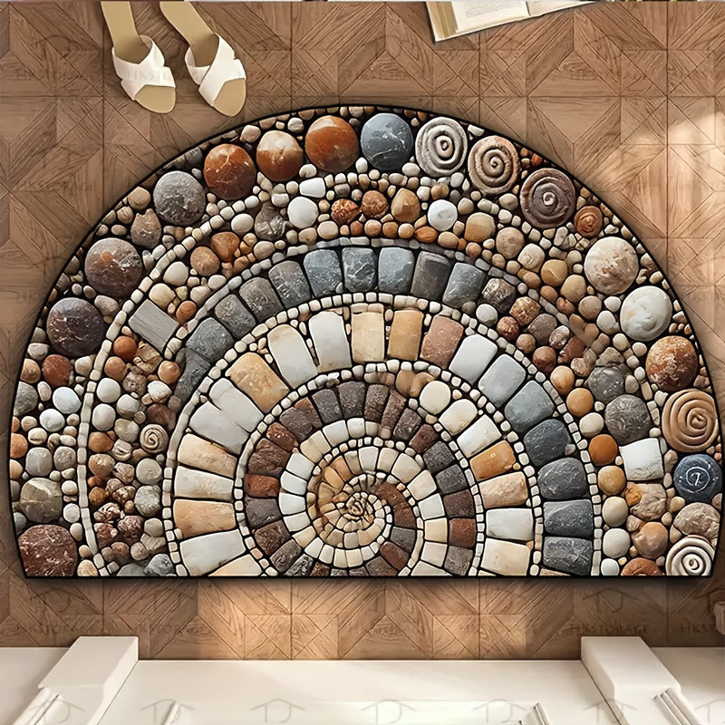 Tapete antideslizante y resistente al desgaste con diseño de adoquines, ideal para dormitorio, cocina, pasillo y múltiples zonas, 1 unidad