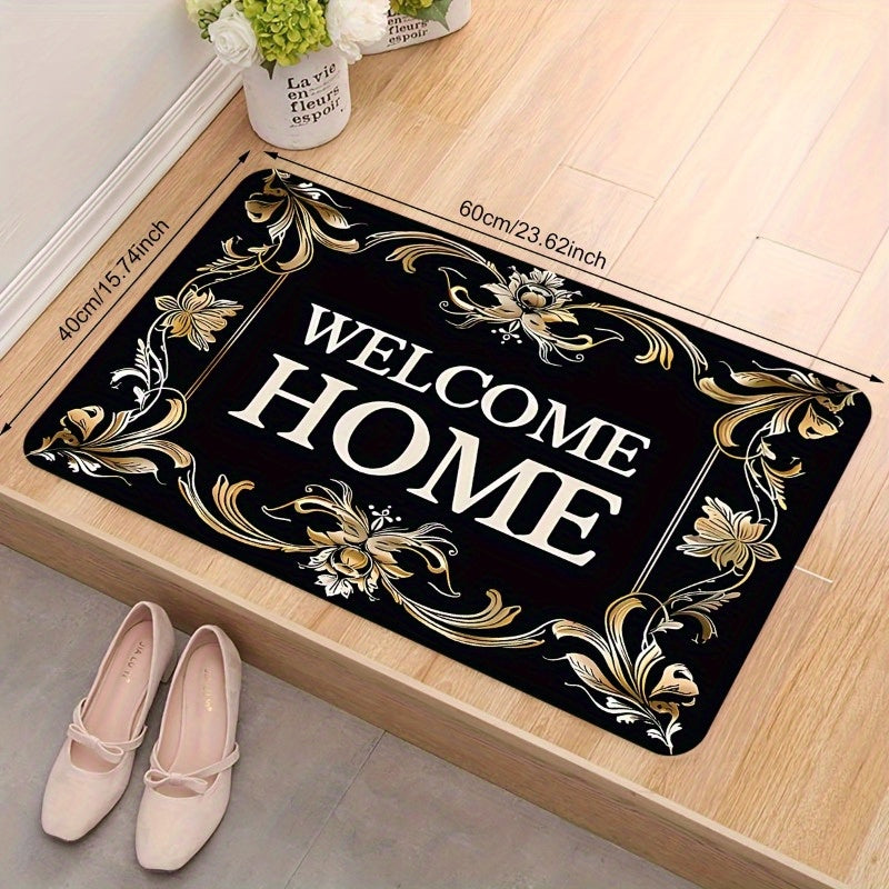 Alfombra de Bienvenida con Diseño de Letras - Antideslizante, Secado Rápido y Fácil de Limpiar, Ideal para Uso Interior/Exterior, Regalo Perfecto