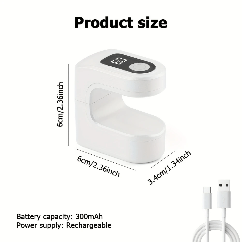 Mini Lámpara Portátil para Uñas con Pantalla Digital y Carga USB, Ideal para Gel de Endurecimiento en Hogar y Salón