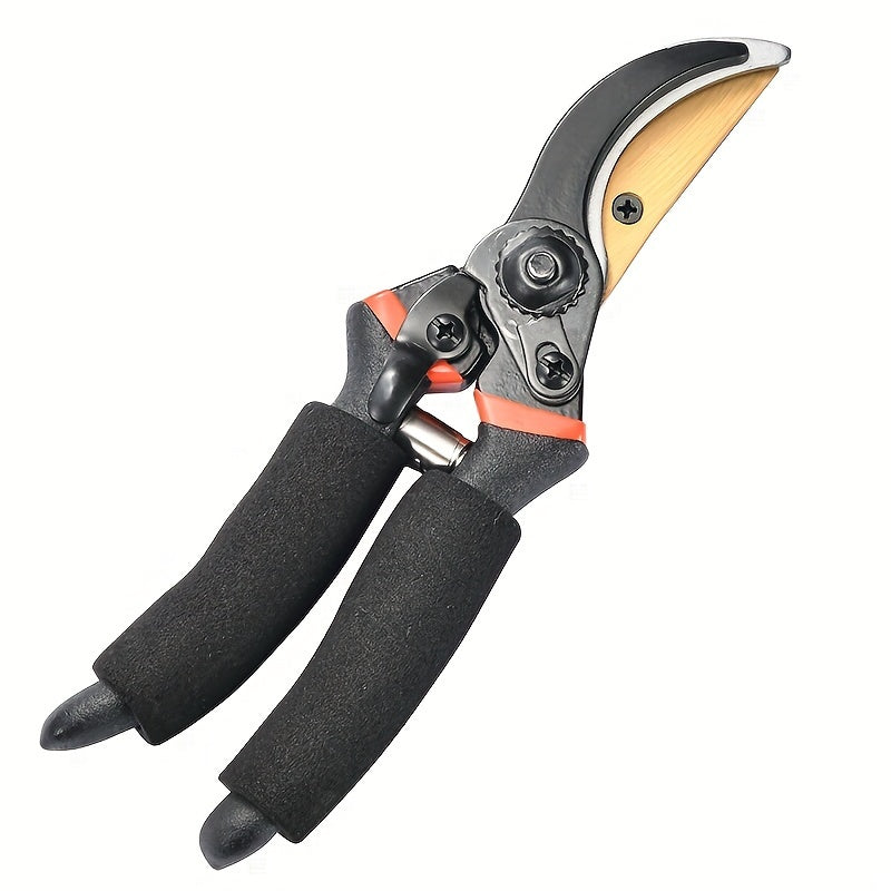 Tijeras de poda de jardín ProGarden Titanium Bypass de 1pc - Tijeras manuales ergonómicas para diestros con hojas de acero aleado ultraafiladas, seguro de bloqueo, agarre antideslizante para recortar setos y jardinería