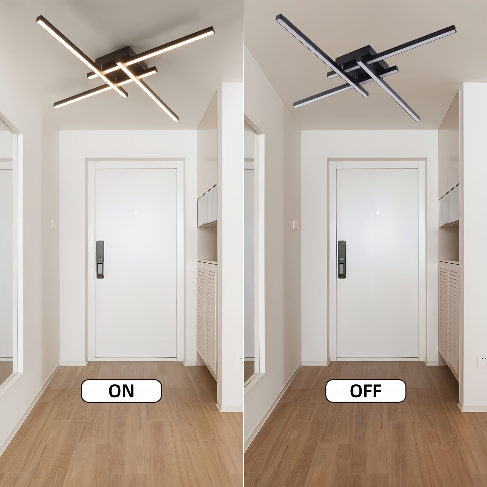1pc Lámpara de techo LED moderna con tira creativa, iluminación tricolor ajustable, ideal para salones, dormitorios, cocinas, áticos y pasillos, luces colgantes
