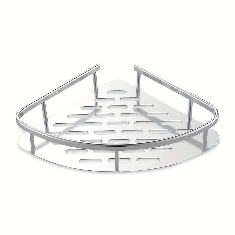 Organizador de Baño de Aluminio Espacial Plateado Glacier - Estante de Esquina para Ducha para Almacenamiento de Champú, Jabón y Cosméticos