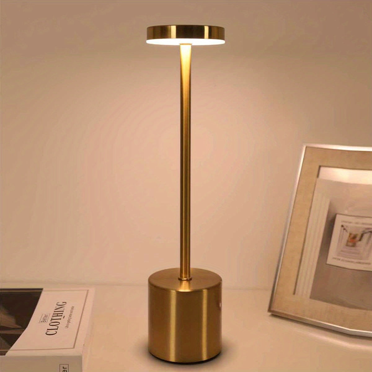 1 lámpara de escritorio LED moderna con control táctil - Batería de litio recargable, carga USB, brillo ajustable, iluminación de arriba para el hogar, oficina, bar y decoración de dormitorio, luz de bar | Lámpara de escritorio moderna | Lámpara con cont