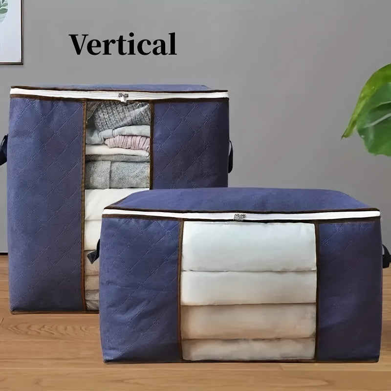 Organiza tu hogar con esta bolsa de almacenamiento de ropa de gran capacidad - ¡Asa reforzada, tela gruesa y cremallera resistente! Accesorios de dormitorio Almacenamiento debajo de la cama