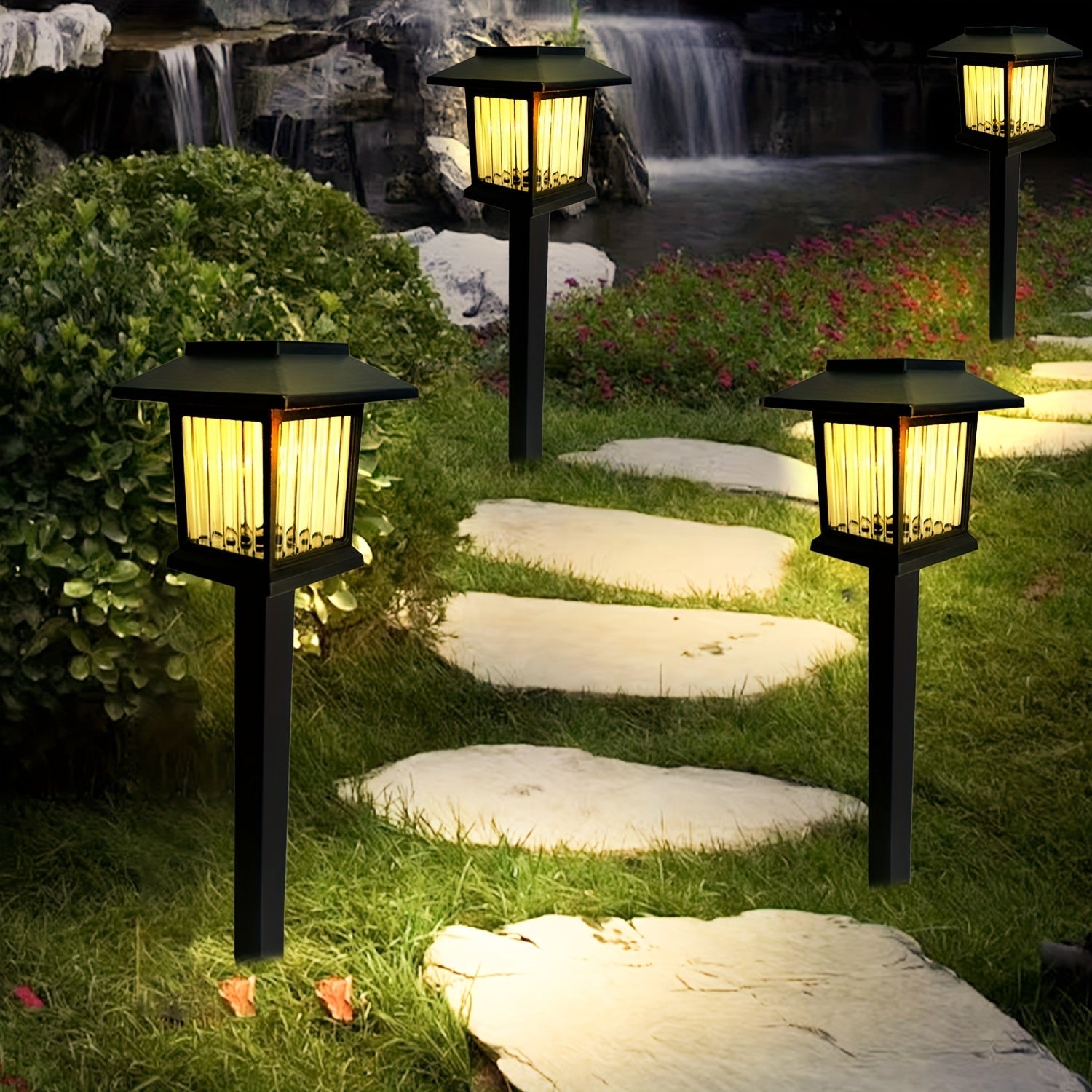 Luces Solares de Tierra con LED 2 piezas | Iluminación Exterior de Alta Calidad para Caminos | Alimentadas por Energía Solar con Aro de Plástico Desmontable | Acabado Duradero | Ideales para Jardín, Patio, Pasarela y Entrada | Iluminación Paisajística Ef