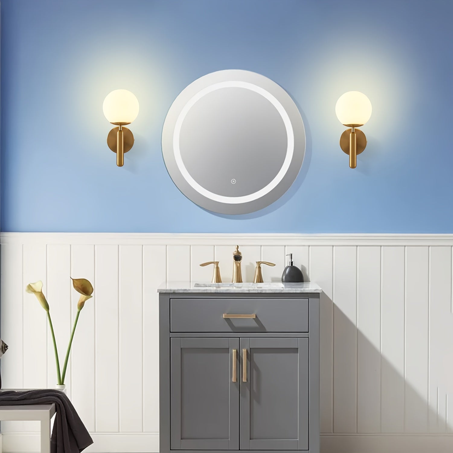 Lámpara de pared de metal moderna, adecuada para sala de estar, dormitorio, baño, pasillo, decoración de cabecera, control de interruptor, base de bombilla G9, excluyendo bombilla esférica.