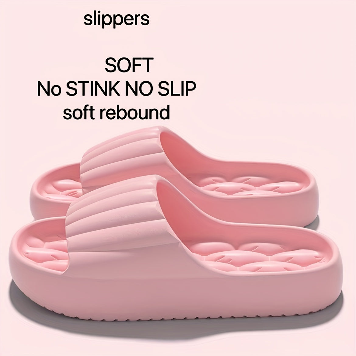 Chanclas suaves de EVA para mujer, antideslizantes, secado rápido, cómodas para la ducha y la playa, color rosa, diseño ligero y transpirable para uso diario, calzado de secado rápido, zapatos sin cordones casuales, suela antideslizante, pantuflas para b