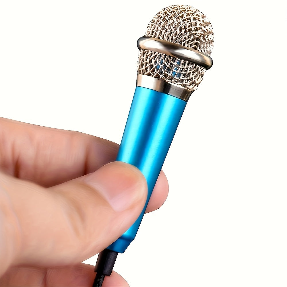 Micrófono mini con conector de 3.5 mm, micrófono portátil para cantar, ideal para grabación de voz, entrevistas, karaoke, juegos, videoconferencias y transmisiones en vivo, compatible con celulares, computadoras, laptops y tabletas - No requiere batería