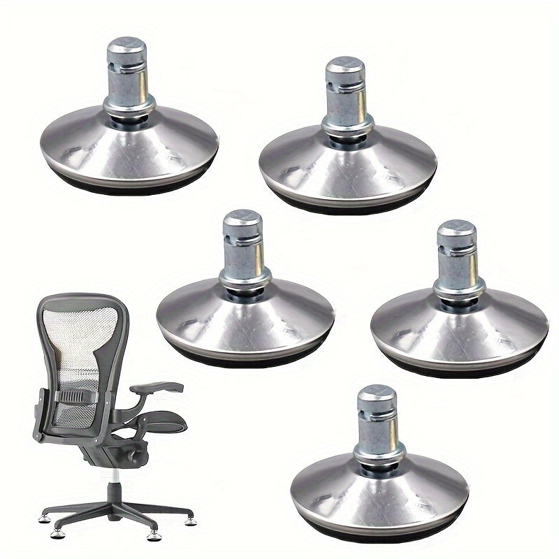5pcs Rodamientos Antideslizantes para Sillas de Oficina - Fácil Instalación, Protege Suelos de Madera y Alfombras, Ajusta a Tallos de 5.08cm