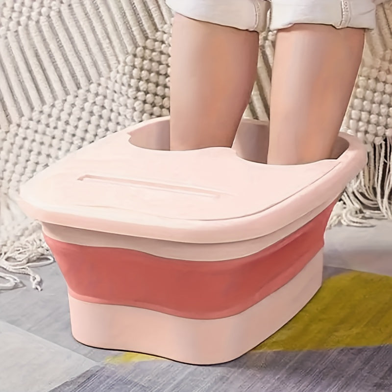 Baño de Pies Plegable - Taza Portátil para Remojo de Pies con Gran Capacidad, Operación Manual Sin Batería Necesaria, Plástico Duradero y Diseño Ergonómico con Asas, Sin Aroma, Ideal para Hogar y Viajes, Rutina de Autocuidado, Bañera Elegante, Material F