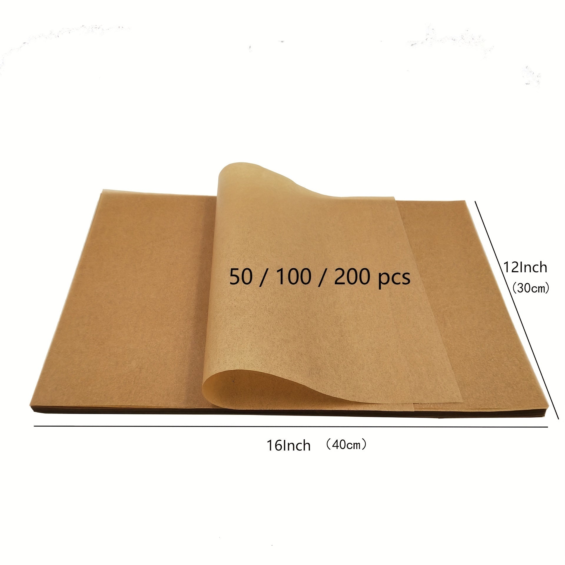 MOREDOR 50/100/200 hojas de papel pergamino para hornear, 30,48 x 40,64 cm, antiadherentes, material de madera sin blanquear, para hornear, cocinar, asar a la parrilla, freidora de aire, cocinar al vapor - Accesorios de cocina sin batería