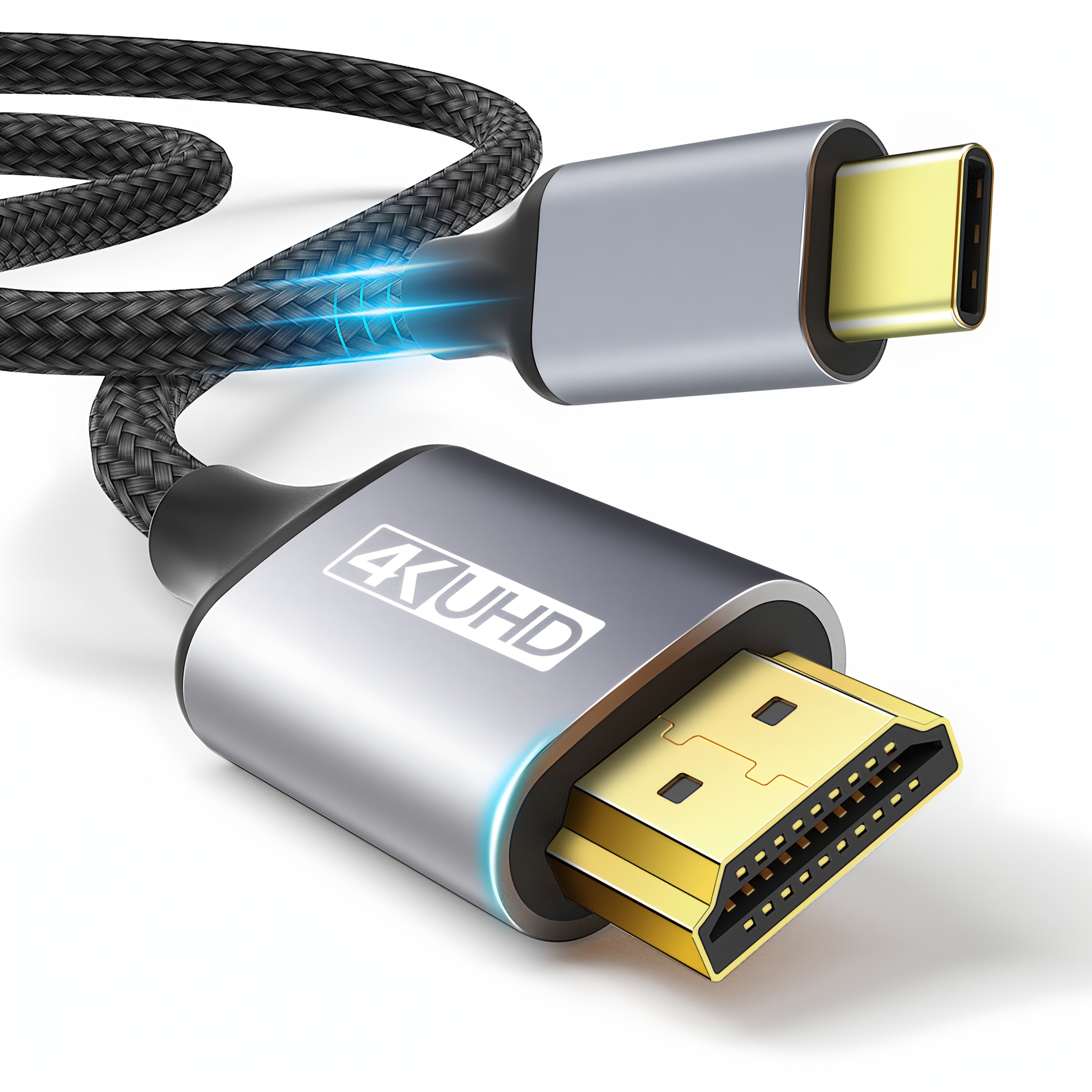 Cable USB C a HDTV de 6 pies | Cordón USB 3.1 Tipo-C de Alta Velocidad 4K Compatible con Thunderbolt 3/4 para MacBook Pro/Air, Galaxy S8 a S23, iPhone 15/16, iPad Pro, iMac