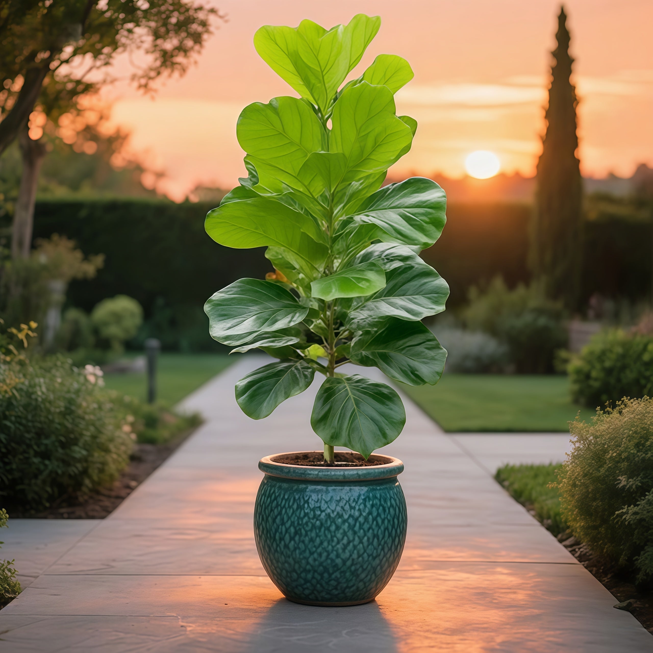 Árbol de Palma Artificial Grande Bonsái de 40.1 Pulgadas con 23 Hojas - Decora tu Jardín con un Toque de Naturaleza - Árbol Falso Tropical de Selva con Hojas Amatista, Realista y Sin Necesidad de Riego o Mantenimiento - Ideal para Acción de Gracias, Navi