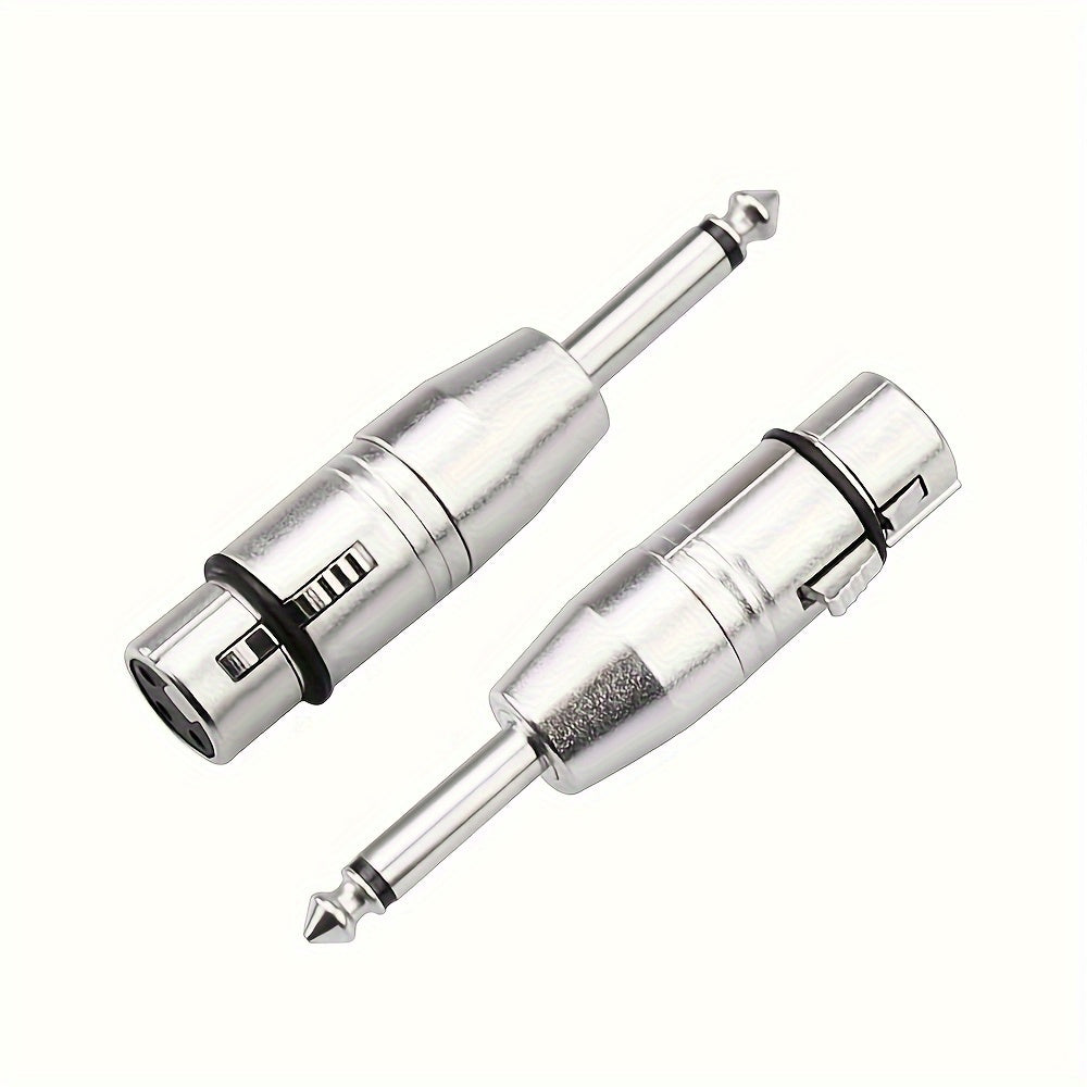 Adaptador XLR Hembra de Calidad Superior Xahpower a 1/4 Pulgada TS - Aleación de Zinc Duradera, Niquelado, Conector de Audio Desequilibrado para una Calidad de Sonido Cristalina con Micrófonos, Mezcladores, Guitarras y Cámaras